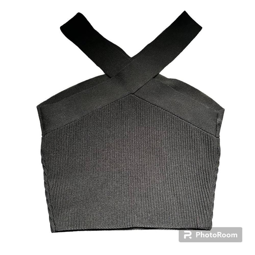Babaton Sculpt Knit‎ Criss Cross Cropped Tank size XS black